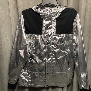 Silver Metallic Windbreaker